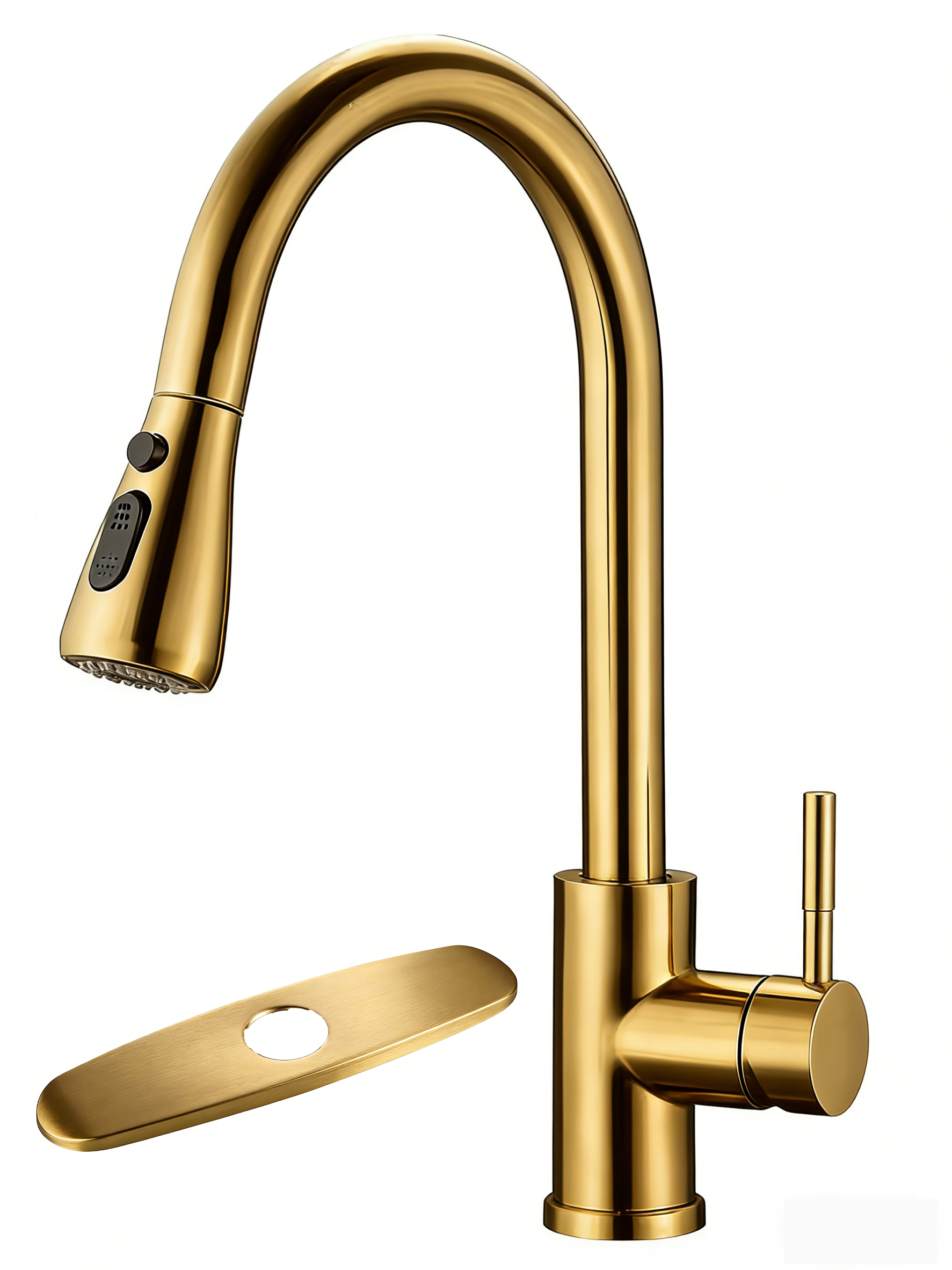 304 brushed gold pull-out faucet