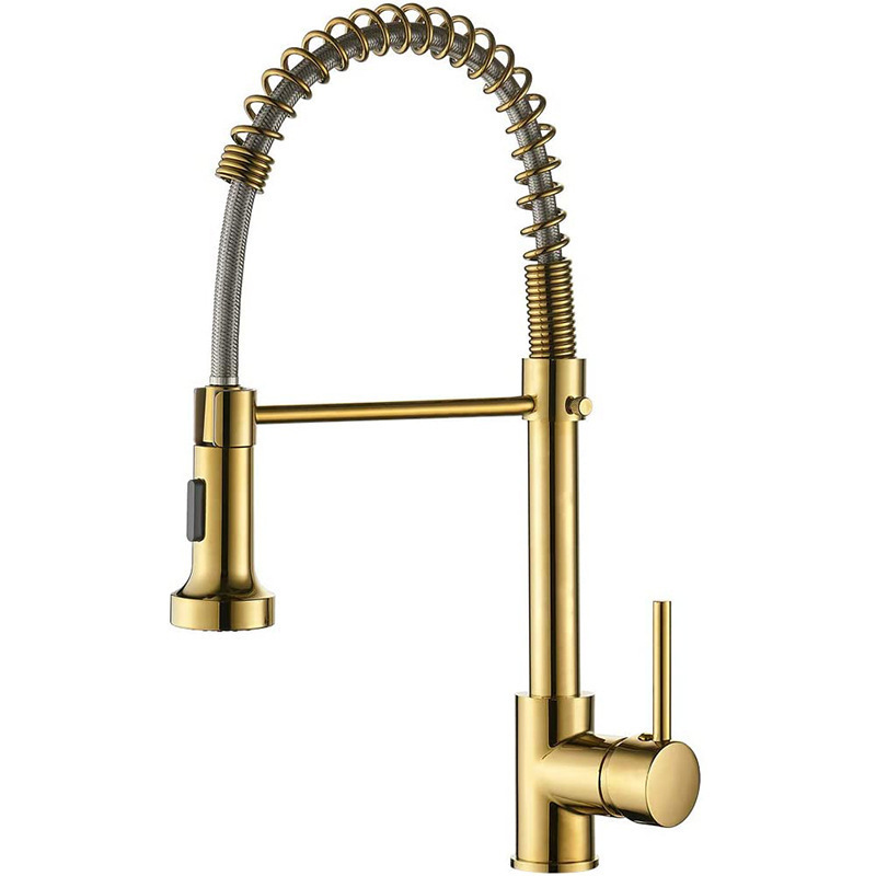 Brushed gold 304 spring faucet2