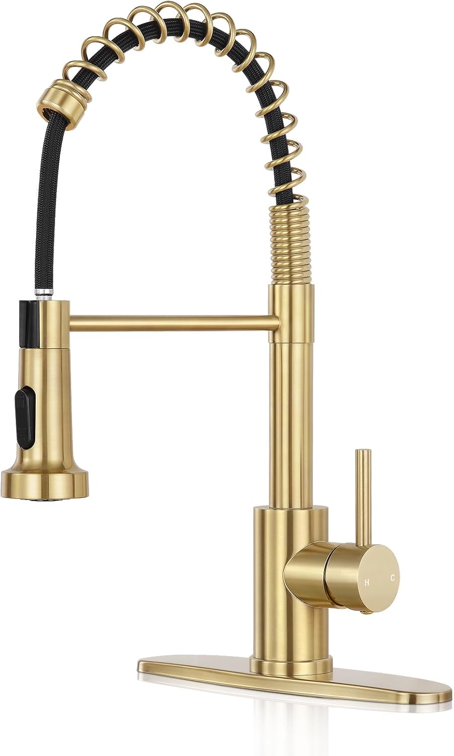 Brushed gold 304 spring faucet