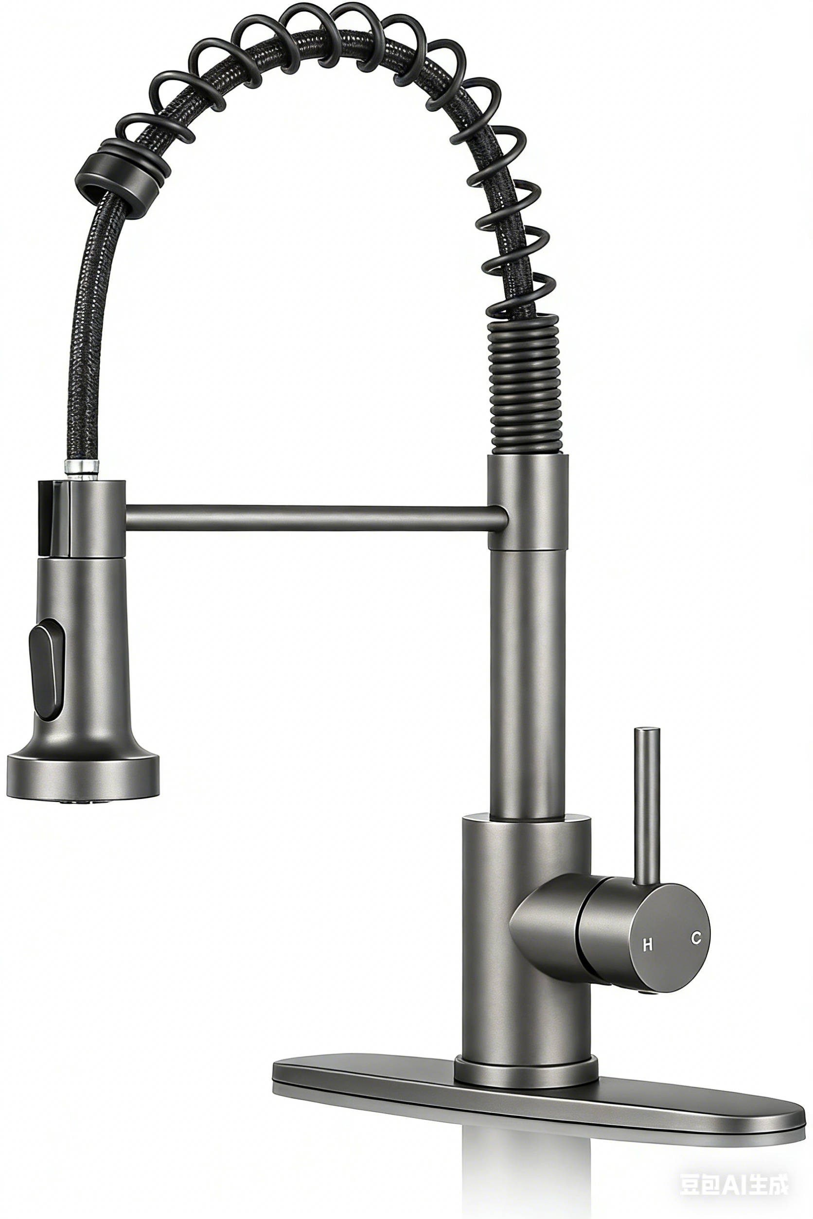Gun gray 304 spring faucet