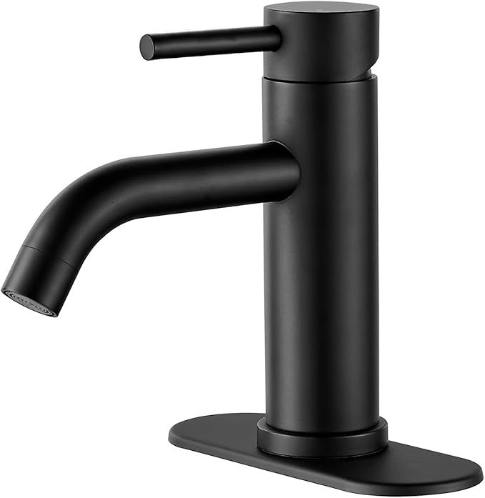 Black bent pipe faucet